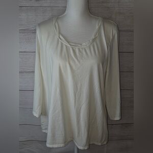 Coldwater Creek Scoop Neck 3/4 Sleeve Top Size XL